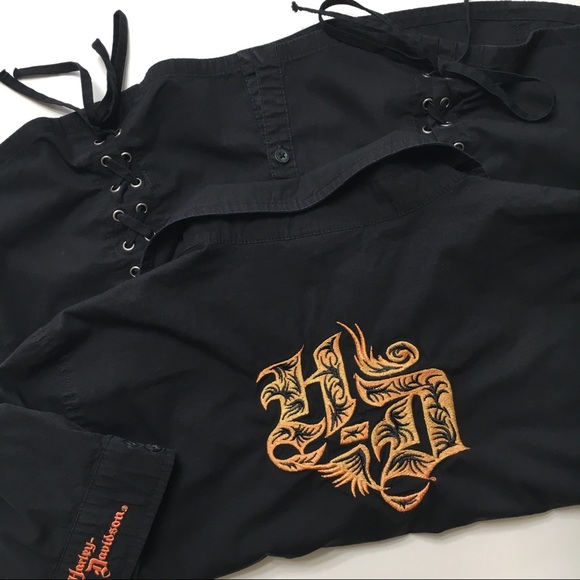 Harley-Davidson Tops - Harley-Davidson Embroidered Button, Collared Shirt